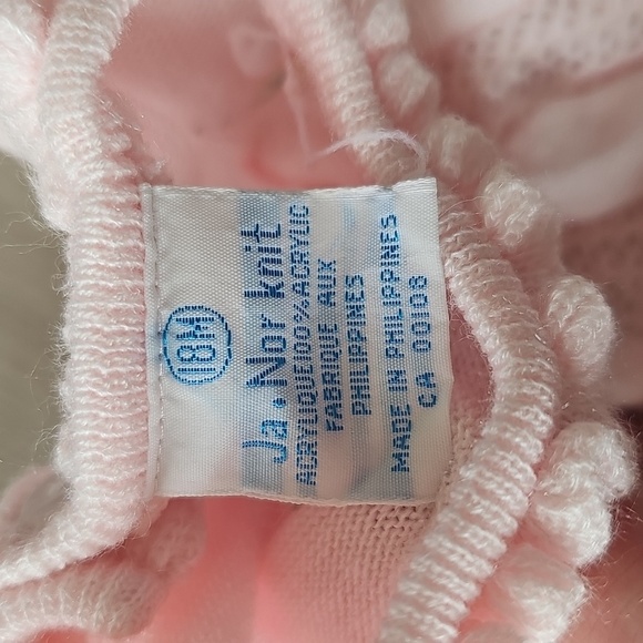 Vintage Ja. nor Knit Delicate Pointelle Light Pink Floral Embroidered Dress, 18m - Picture 7 of 10